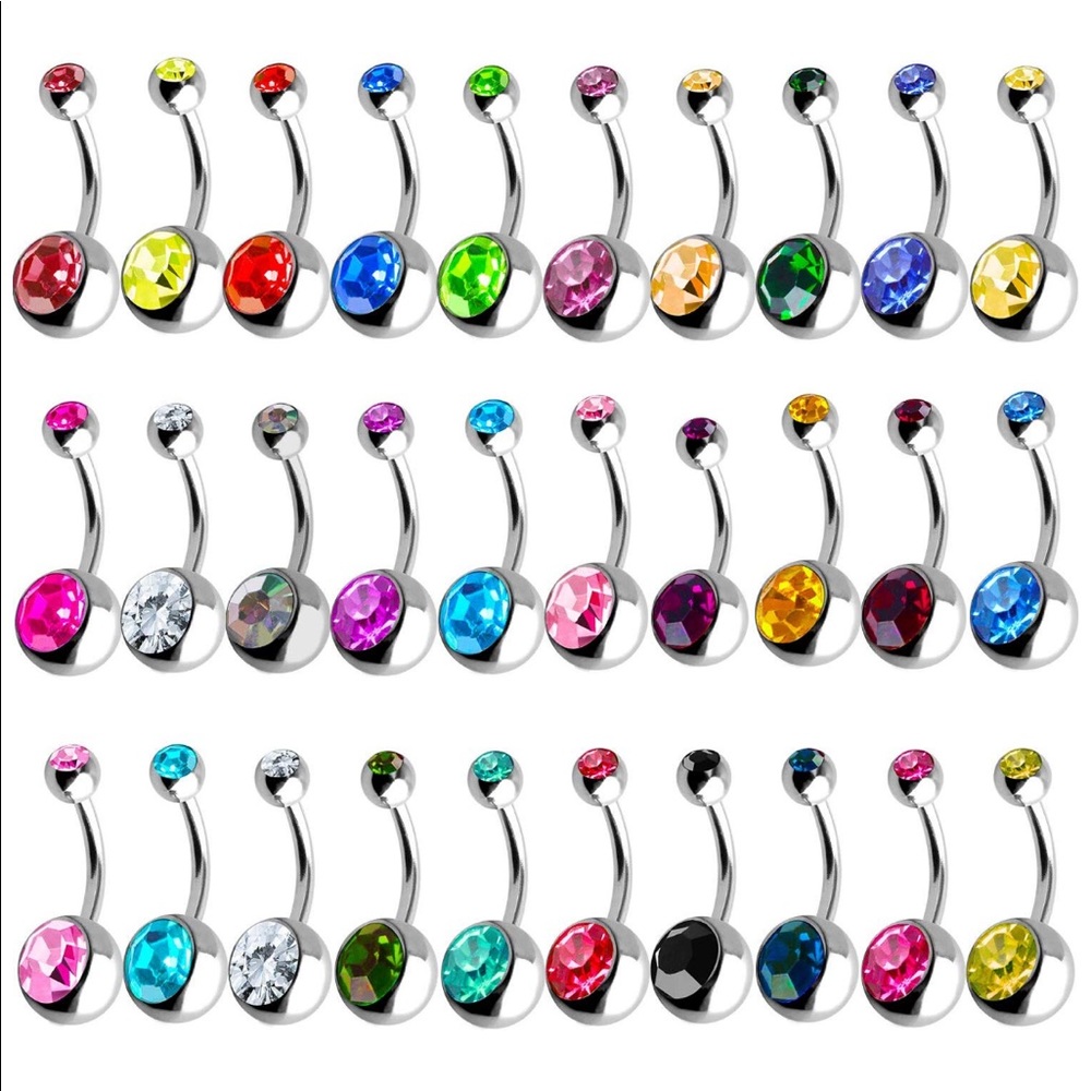 {SOLD} Hypo-allergenic Jeweled Belly Button Rings